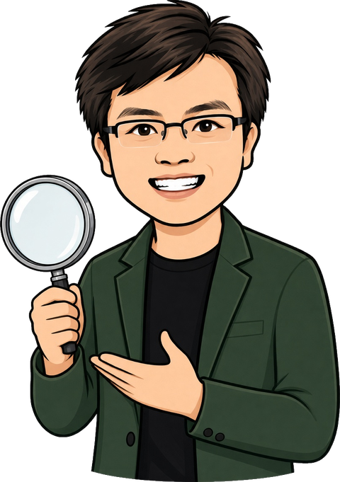 BigBrother mascot holding a magnifying glass for SEO